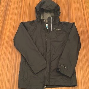 Columbia Black Youth Raincoat Size M 10-12